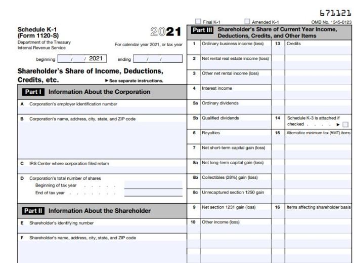 Form 1120s schedule m 3