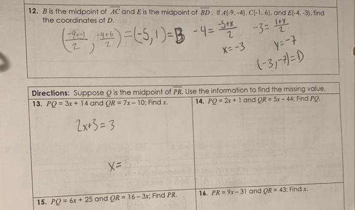 Qr 9x suppose midpoint