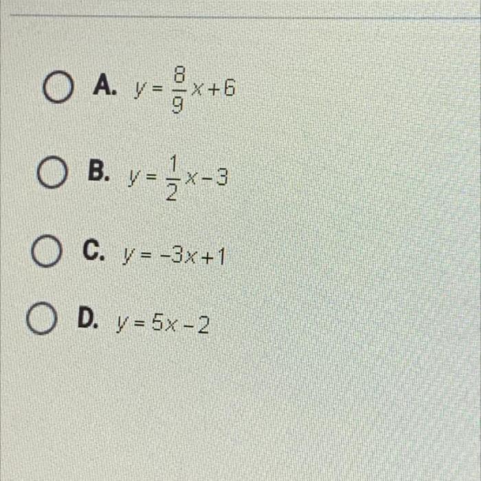 Which of the following linear equations has the steepest slope